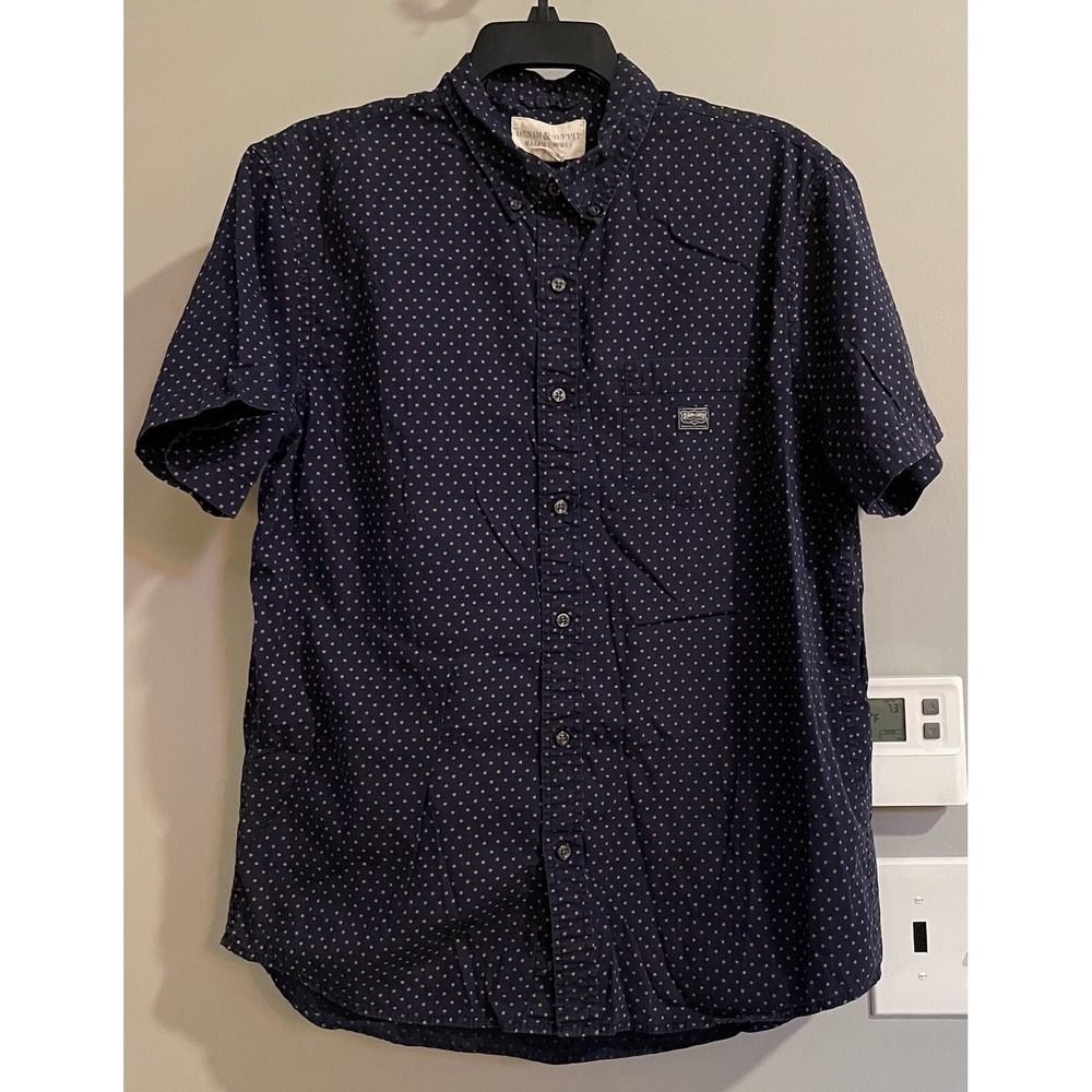 Denim & Supply Ralph Lauren Shirt Star Print Button Down Short Sleeve Mens Large